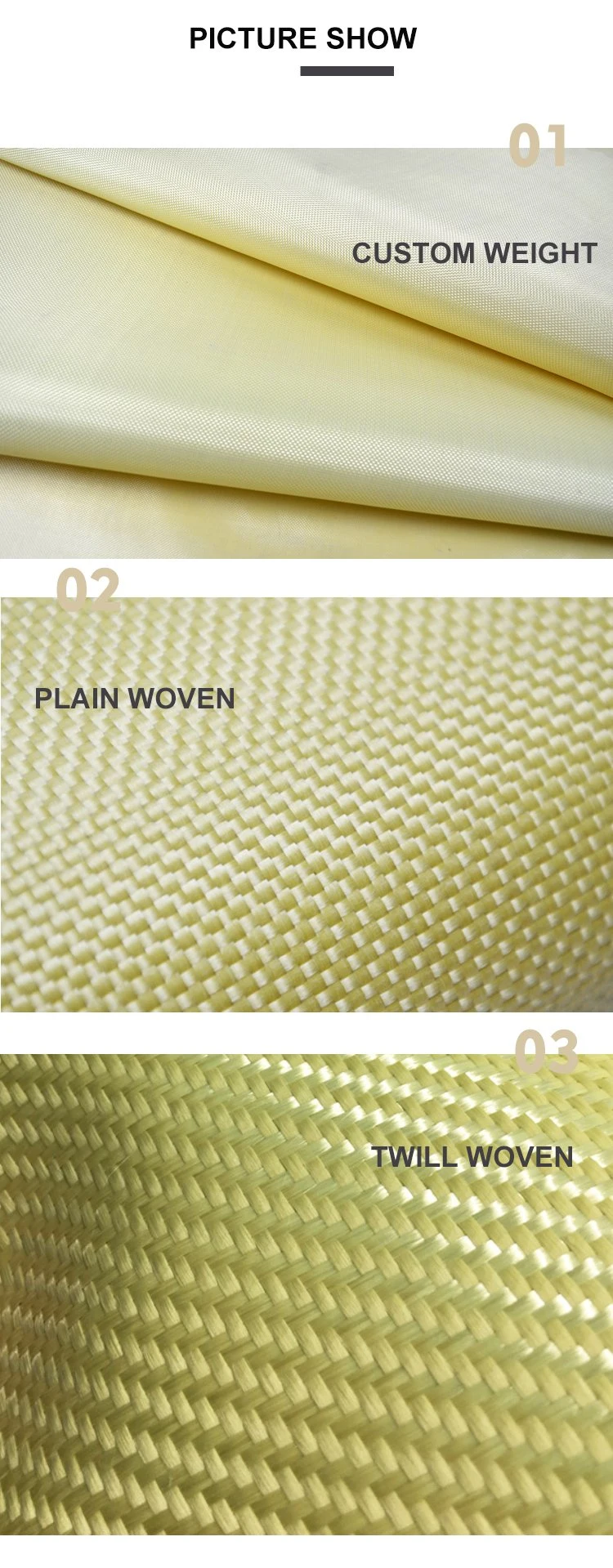 China Factory Aramid Fabric Kevlar Bulletproof Kevlar Fabric